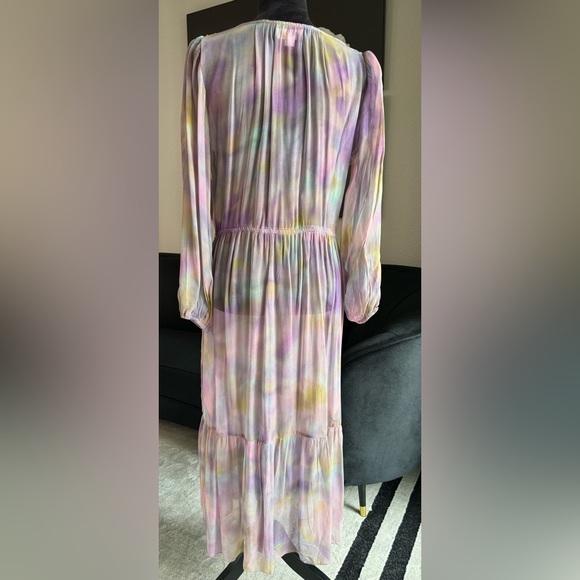 Velvet by Graham & Spencer sheer tie dye purple pink midi dress. Size Small. - Picture 5 of 6